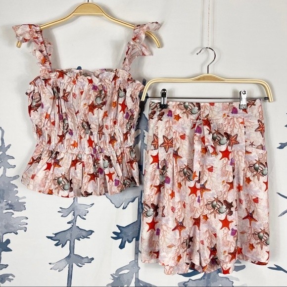 NWT Anthropologie Eva Franco Starfish Short Set Size L - Picture 6 of 16
